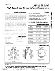 MAX901 datasheet pdf MAXIM - Dallas Semiconductor