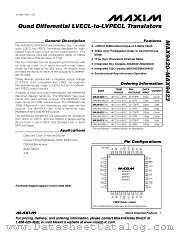 MAX9421 datasheet pdf MAXIM - Dallas Semiconductor