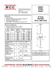 10A07 datasheet pdf Micro Commercial Components
