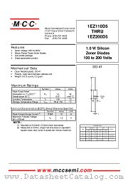 1EZ190D5 datasheet pdf Micro Commercial Components