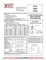 FR1M datasheet pdf Micro Commercial Components