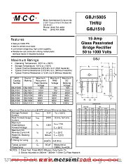 GBJ1501 datasheet pdf Micro Commercial Components