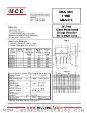 GBJ2502 datasheet pdf Micro Commercial Components