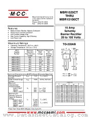 MBR15100CT datasheet pdf Micro Commercial Components