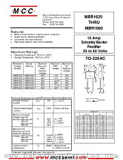 MBR1620 datasheet pdf Micro Commercial Components