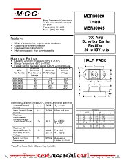 MBR30020 datasheet pdf Micro Commercial Components