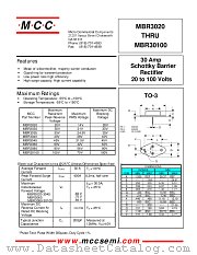 MBR30100 datasheet pdf Micro Commercial Components