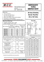 MBR30100W datasheet pdf Micro Commercial Components