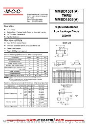 MMBD1503 datasheet pdf Micro Commercial Components