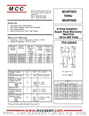 MURF805 datasheet pdf Micro Commercial Components