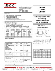 UPR15 datasheet pdf Micro Commercial Components