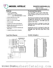 V62C3162048L(L)-45B datasheet pdf Mosel Vitelic Corp