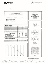 BUV10N datasheet pdf Motorola