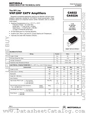 CA922 datasheet pdf Motorola