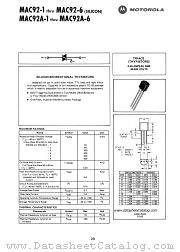 MAC92A-6 datasheet pdf Motorola
