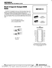 MC10111 datasheet pdf Motorola