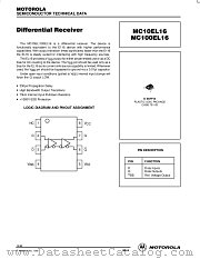 MC100EL16D datasheet pdf Motorola