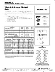 MC10H105L datasheet pdf Motorola