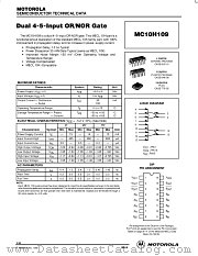 MC10H109L datasheet pdf Motorola