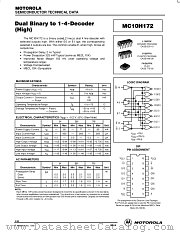 MC10H172L datasheet pdf Motorola