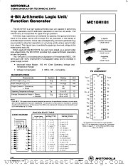 MC10H181P datasheet pdf Motorola