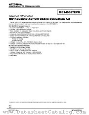 MC145537EVK datasheet pdf Motorola