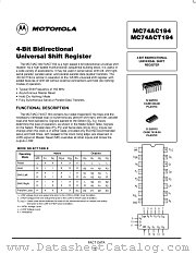 MC74ACT194D datasheet pdf Motorola