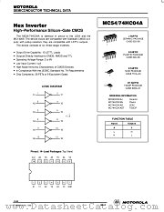 MC54HC04 datasheet pdf Motorola