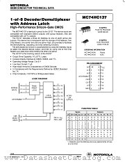 MC74HC137 datasheet pdf Motorola