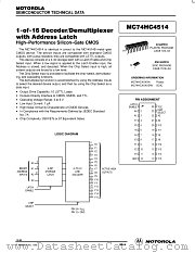 MC74HC4514N datasheet pdf Motorola