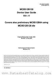 MC9S12B128MPV16 datasheet pdf Motorola
