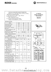 MJ3430 datasheet pdf Motorola