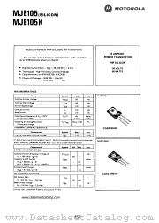 MJE105K datasheet pdf Motorola