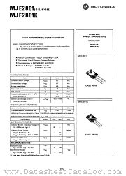 MJE2801K datasheet pdf Motorola