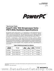 MPC603E7TEC datasheet pdf Motorola