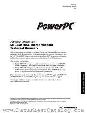MPC750 datasheet pdf Motorola