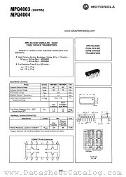 MPQ4003 datasheet pdf Motorola