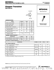 MPS404A datasheet pdf Motorola
