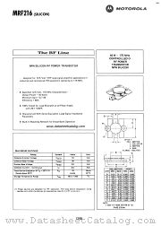 MRF216 datasheet pdf Motorola