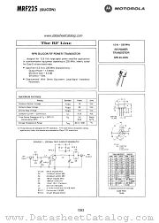 MRF225 datasheet pdf Motorola