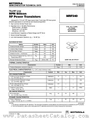 MRF240 datasheet pdf Motorola