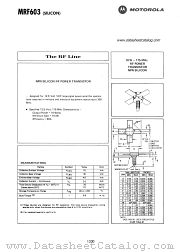 MRF603 datasheet pdf Motorola