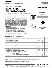 MTB75N05HD datasheet pdf Motorola