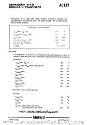 AC127 datasheet pdf Mullard