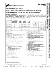 COP8CCE9 datasheet pdf National Semiconductor