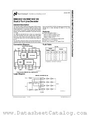 MM74HC139 datasheet pdf National Semiconductor