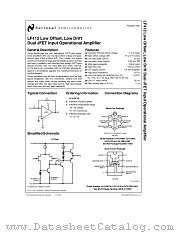 LF412 datasheet pdf National Semiconductor