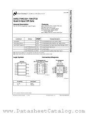 54AC32 datasheet pdf National Semiconductor