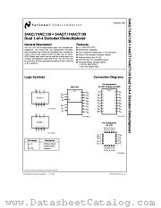 54AC139 datasheet pdf National Semiconductor