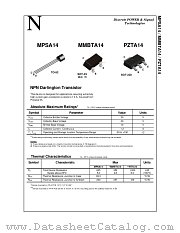 PZTA14 datasheet pdf National Semiconductor